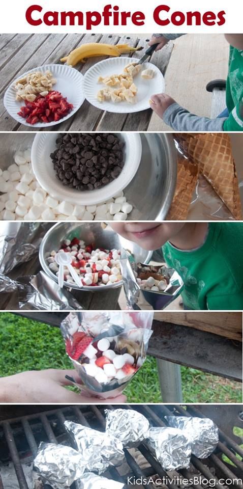 camp-fire-food-fruit-smore-cones