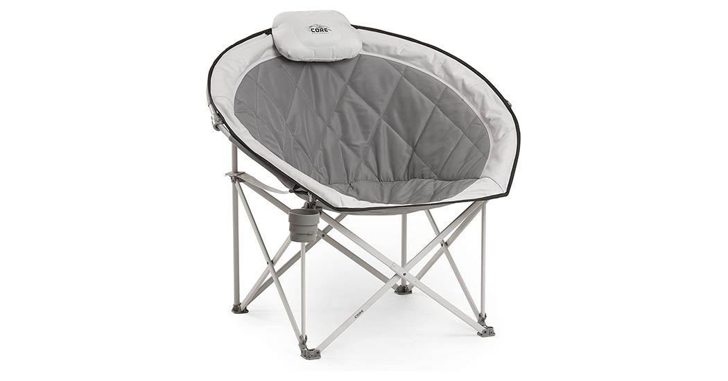 Core Equipment Folding Oversized Padded Moon Round Saucer Chair - Exquisite Comfort
